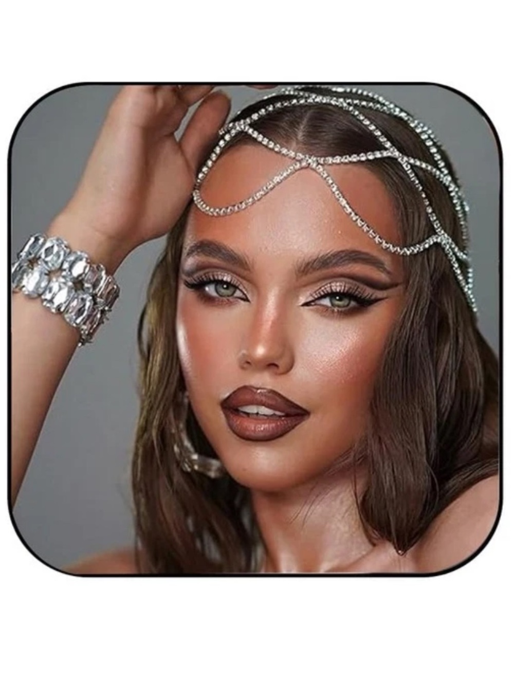 QUEEN!! Rhinestone Mesh GLAM Headpiece